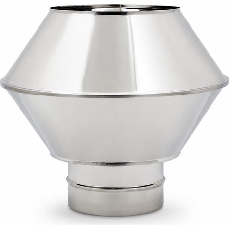 MAKA Comignolo Antivento Biconico Tondo in Acciaio Inox, Terminale per Canna Fumaria Camino Stufa a Legna Pellet e Gas, Cappello Antipioggia Aspirafumo Ø 250 mm (1/5)