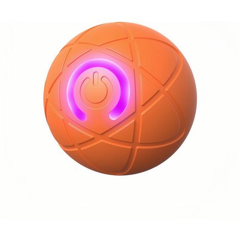 Balle roulante intelligente pour animaux de compagnie sur le thème de l'espace (orange) - Jouet à mâcher en silicone, un moyen idéal pour les animaux de compagnie de se divertir et de soulager l'ennui