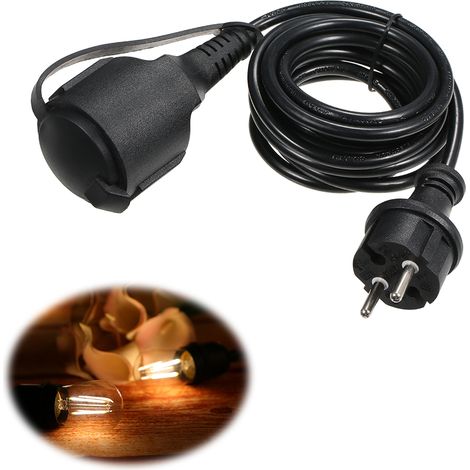 Câble d'extension de 3 mètres (9,8 pieds) avec étanchéité IP65, puissance maximale de 1400 W (AC 85-265 V) pour guirlande lumineuse (1/2)