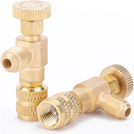 Sicherheitsventil für Klimaanlagen – R410A R22 – SAE 1/4"-Außengewinde-auf-Außengewinde-Adapter – Kältemittel-Durchflussregelung – 2 Stück (1/5)