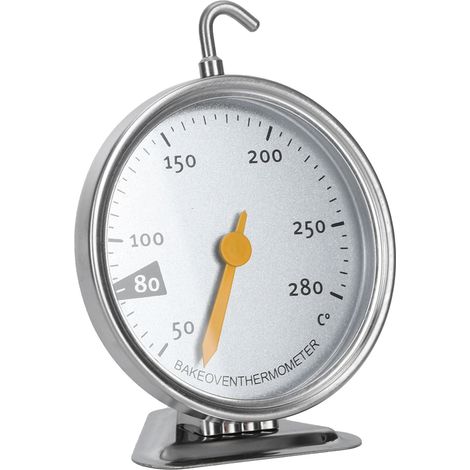 Thermomètre de four à grand cadran en acier inoxydable avec crochet, outil de mesure pour la cuisine, 50-280 °C (1/5)