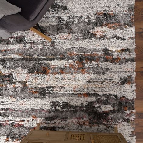 Paco Home Tappeto Salotto Moderno Soggiorno Pelo Lungo Motivo Astratto 3D Vintage 60x100 cm, Multicolore