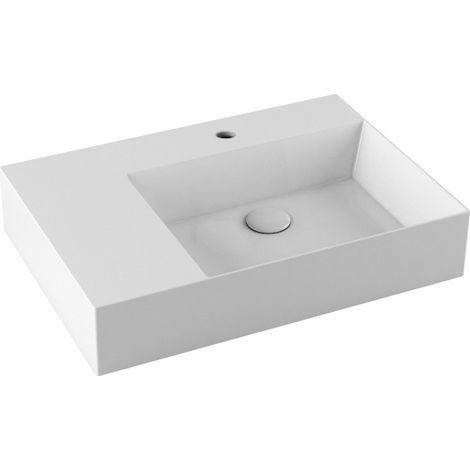 Lavabo Elegance sospeso/appoggio 65x45 con vasca destra monoforo