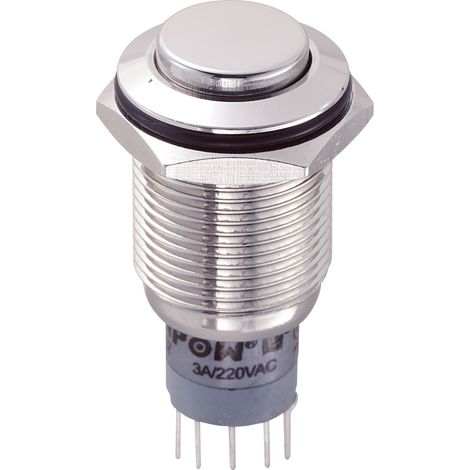 TRU COMPONENTS 701932 LAS2GQH-22/N/P Vandalismusgeschützter Drucktaster 250 V/AC 3 A 2 x Ein/(Ein) t
