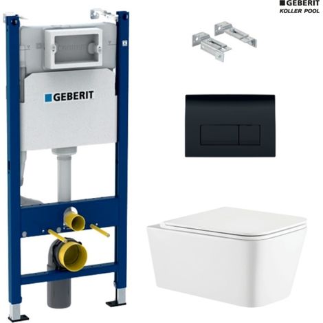 Bastidor GEBERIT Duofix,cisterna empotrada+pulsador DELTA 50 BLACK.REGALO: pulsador DELTA 01 blanco.INODORO SUSP. TREND VORTEX
