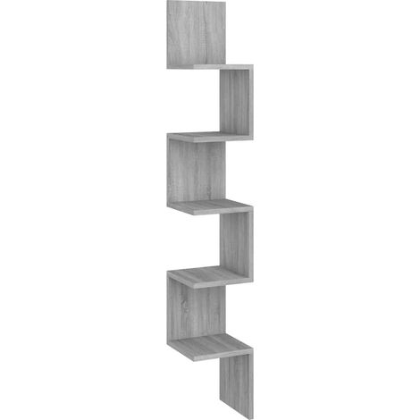 Maison Exclusive - Wand-Eckregal Grau Sonoma 20x20x127,5 cm Holzw (1/5)