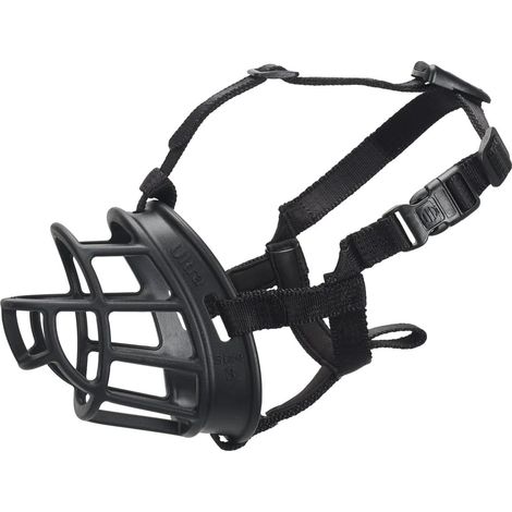 Breathable, Dog can Pant and Drink, Adjustable, Padded, Training Muzzle for Medium-sized Dogs, Prevents Biting, Wildlife Scavenging (Size 4, Black) (1/3)
