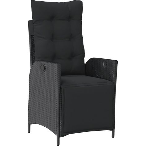 Maison Exclusive - Gartensessel mit Fußteil Verstellbar Schwarz P