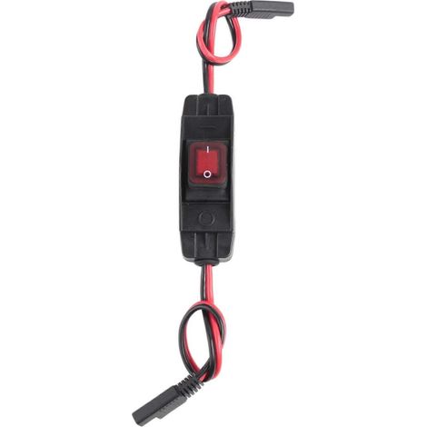 Câble convertisseur SAE 30 A 12 V avec interrupteur marche/arrêt, faisceau de câbles SAE 2 broches 10 AWG à connexion rapide avec capuchon anti-poussière (1/5)