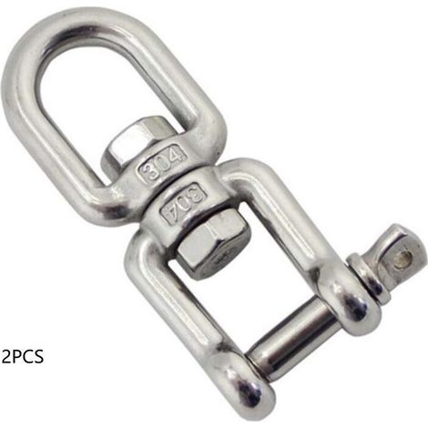Émerillon manille connecteur pivotant en acier inoxydable 304 8mm Résistance à la corrosion pour environnement marin Fixation sécurisée bateau (1/5)