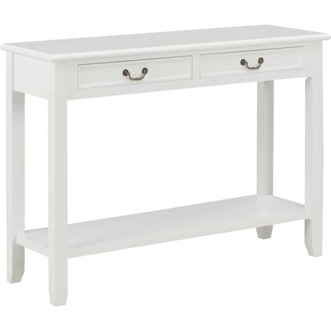 Table console-Table d'entrée Blanc 110x35x80 cm Bois 548737 (1/5)
