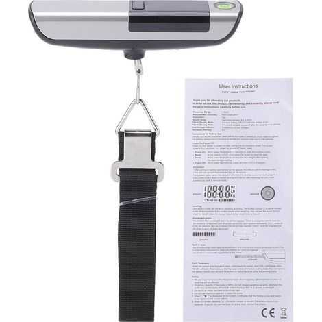 Pèse-bagage Suspendu Numérique. Balance Numérique Portable Précise de 110 Lb pour les Voyageurs et un Usage domestique. Matériau en Acier Inoxydable (Panneau en acier inoxydable brossé (1/5)