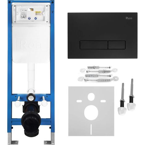 Ensemble Bâti-Support WC SLIM 024N avec plaque de commande HD black (1/5)