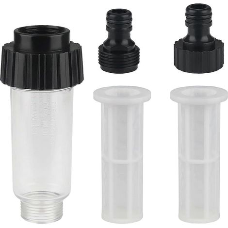 Filtre à eau pour nettoyeur haute pression, pompe de jardin, tuyau d'arrosage avec raccord d'eau 3/4", 1 raccord, 2 filtres pour nettoyeur haute pression. (1/5)