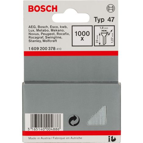 Bosch Accessories 1609200378 Tackernägel Typ 47 Produktabmessung, Länge 23 mm 1000 St.