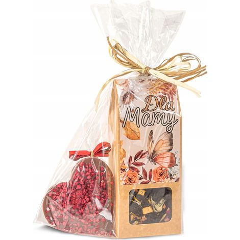 Coffret cadeau pour la fête des mères - chocolat en forme de cœur et thé pour maman (1/4)