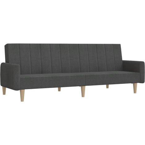 vidaXL 2-Sitzer Schlafsofa Dunkelgrau Stoff