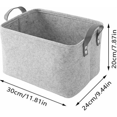 Boîte de rangement en feutre, avec paniers en feutre à deux poignées, utilisées comme boîtes de rangement pour vêtements, serviettes, articles de toilette, produits pour bébé, livres, etc. 2 pièces (p (1/4)