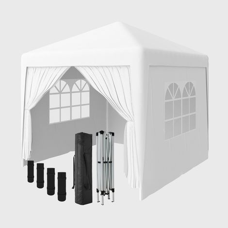 2.5 x 2.5m Garden Pop Up Gazebo Marquee Patio Canopy Wedding Party Tent- White