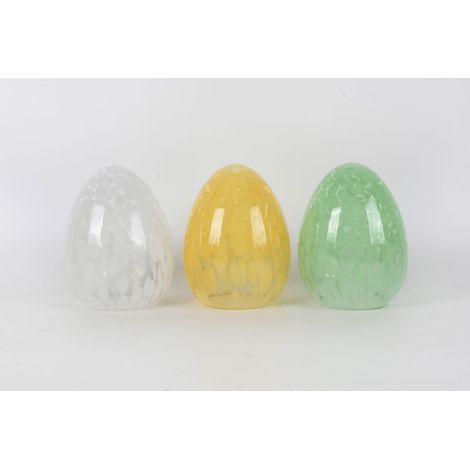 TrendLine Osterei Deko Glas Ø 13 x 16,5 cm 3-fach sortiert Dekoaufsteller