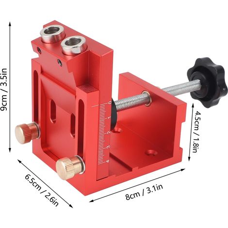 Kit di fori tascabili, dima per foratura obliqua per lavorazione del legno, guida di foratura regolabile per lavorazione del legno, posizionatore per fori obliqui per lavorazione del legno (1/4)