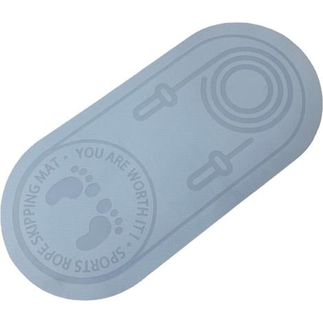 Tapis d'entraînement à la corde à sauter, épaisseur 6 ou 8 mm, amortissant et antidérapant, yoga et pilates, bleu (1/5)