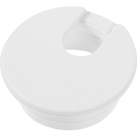 Cache-câbles de bureau, passe-câbles compatibles, 12 pièces en plastique blanc (1/5)