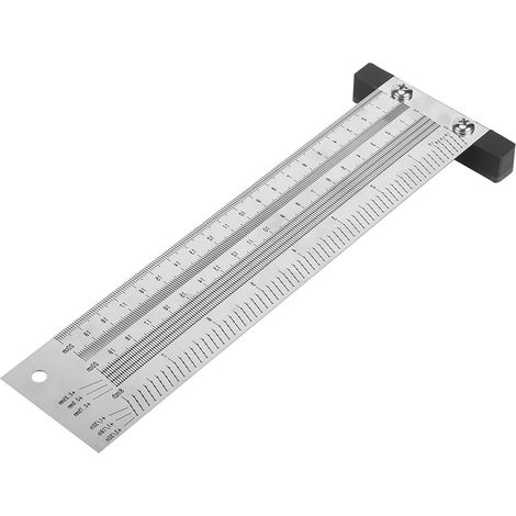 Règle de traçage ultra-précise en acier inoxydable pour le travail du bois, outil de mesure et de traçage de 8 pouces (1/5)