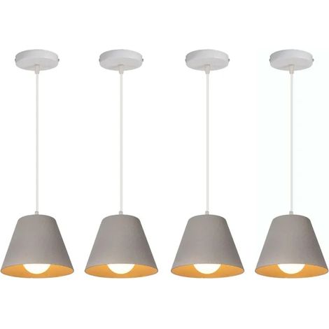 4x Lustre Suspension Rétro Industrielle,E27 Lampe Plafonnier Abat-jour en Peinture de pierre Style Simple pour Salon Chambre (1/5)