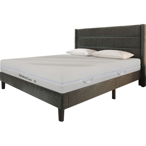 Matelas 180x200 en mousse froide 7 zones, réversible H2/H3, 20 cm, blanc HAVRYA (1/5)