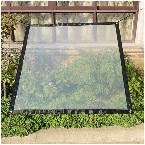 Bache Transparente imperméable Tissu de Film de Feuille de bache de Jardin PE avec/Oeillets et lanière Heavy Duty/Anti Gel/Anti-UV/Windproof Plant Isolation Canopy Cover for Greenhouse-1x1m (1/3)