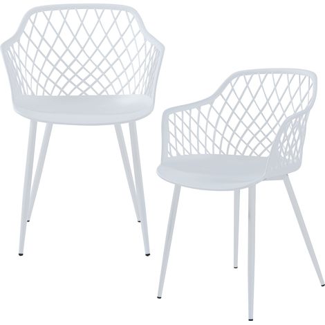 Juego de 2 sillas de comedor/salón/cocina de diseño moderno 82 x 56 x 52 cm color blanco 030009623