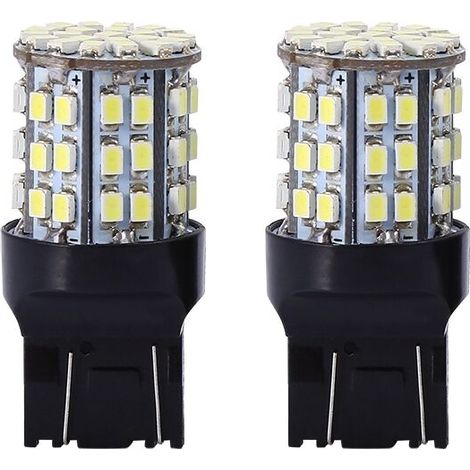 Lot de 2 ampoules LED de recul 12 V DC 7443 64SMD Blanc 6000 K Super lumineux Frein Stop arrière Ampoules LED 7443 7440 7444 7441 992 992 A W21W feu de freinage (1/5)