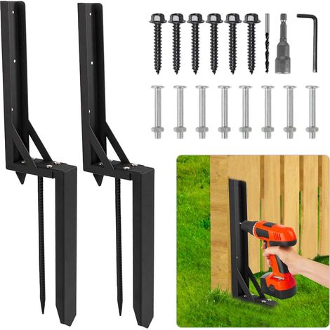 Filiyano – support pour poteaux de – Clous de réparation pour poteaux de clôture - Lot de 2 clous de support pour poteaux de clôture en bois inclinés (1/5)