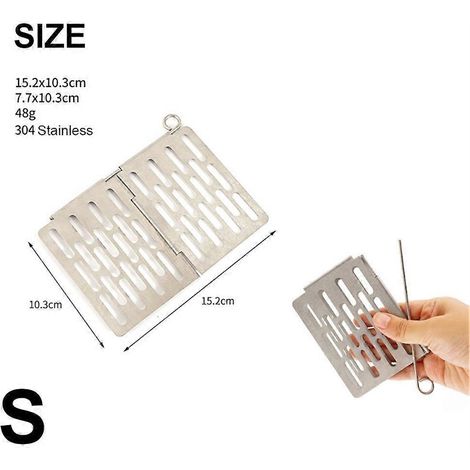 Barbecue pliant d'extérieur au charbon de bois, grille en acier inoxydable, support de grille portable pour le camping et la pêche, grille antiadhésive intégrée