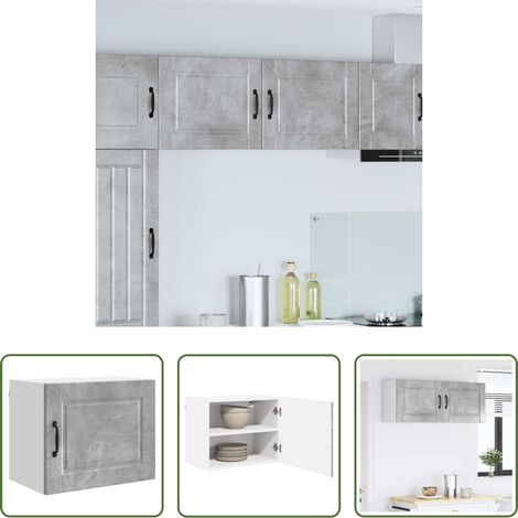 vidaXL Beton Grau - Küchenschrank 2 pcs Beton Grau 50 x 31 x 40 cm Holzwerkstoff (1/5)