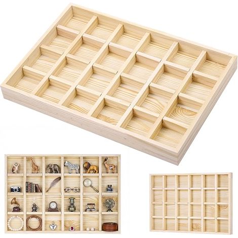 Wooden Storage Box Wooden Storage Box Cosmetic Storage Box Kitchen Utensils Makeup Jewelry Office Bathroom (1/2)