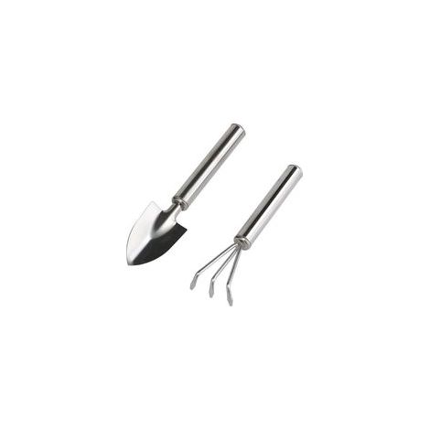 2 pcs Outils de Jardin Kit Pelle Jardinage Rateau Jardin Cadeau Acier Inoxydable Ensemble de Petits Râteaux et Pelle,pour Plantes en Pot pour Jardin Plantes Intérieur Extérieur