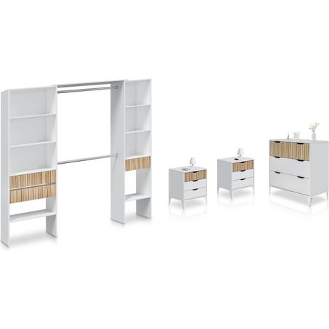 Dormitorio Nitza On Plus Blanco Artik (Blanco Mate) - Natur (ancho) x 187cm (alto) (1/5)