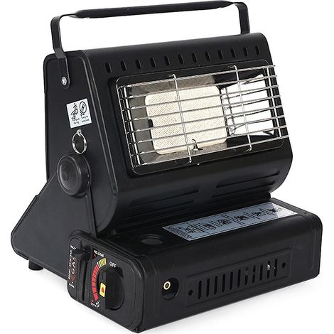 Brûleur à gaz céramique 1300 W pour camping et pêche en extérieur, noir (1/4)