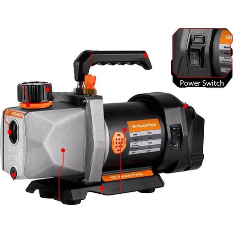 Bomba de vacío, desplazamiento de aire de 7 CFM, potencia de 1/2 HP, 1/2 HP 7 CFM (1/2)