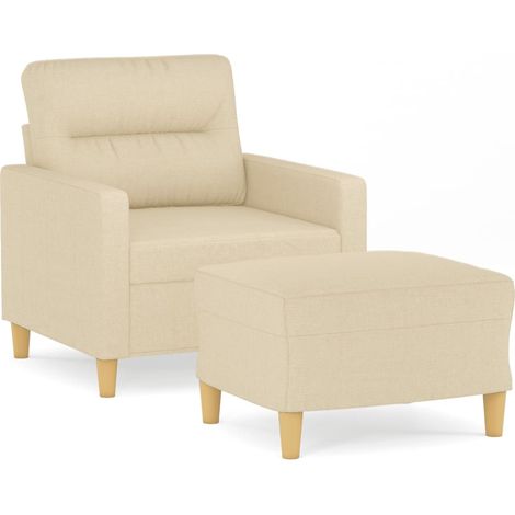 Maison Exclusive - Poltrona con Poggiapiedi Crema 60 cm in Tessuto