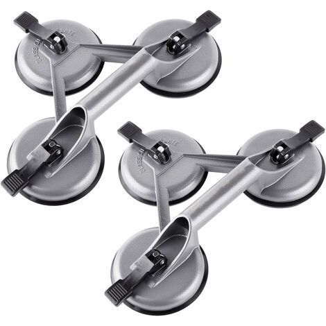 2x Aluminium Ventouses 120kg 120mm Verre Ventouse de manutention avec 3 Ventouses (1/4)