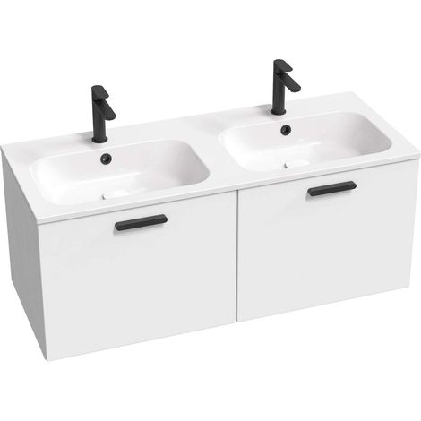 Ravak Chrome II - Mobile sottolavabo 120x47x49 cm, 2 cassetti, bianco lucido X000001747 (1/3)