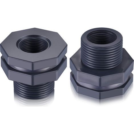 Raccord de cloison en PVC 2 pièces pour barils de pluie, aquariums, réservoirs d'eau (3/4") (1/5)