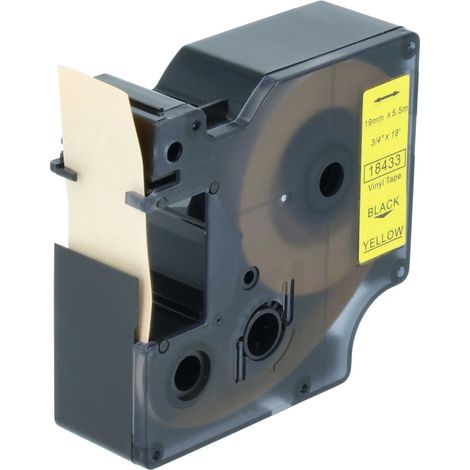 vhbw Label Tape Replacement for Dymo 18433 for Label Printer 5.5m x 19 mm, Black on Yellow, Vinyl (1/5)