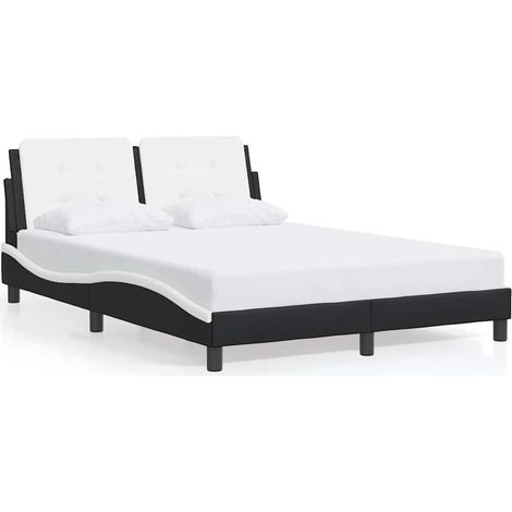 Maison Exclusive - Giroletto senza Materasso Zadar Nero e Bianco 140x190 cm in Similpelle (1/5)