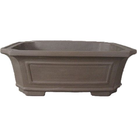 Vaso per bonsai rettangolare in gres 43,5x29,5x15 cm - GL107b