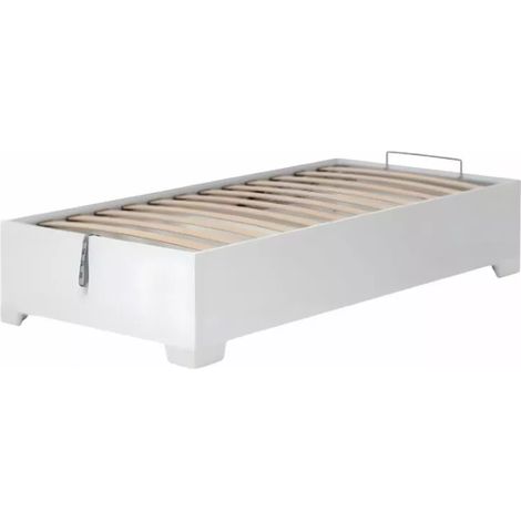 letto singolo contenitore con piedini "bed box" bianco 90x190 cm (1/4)