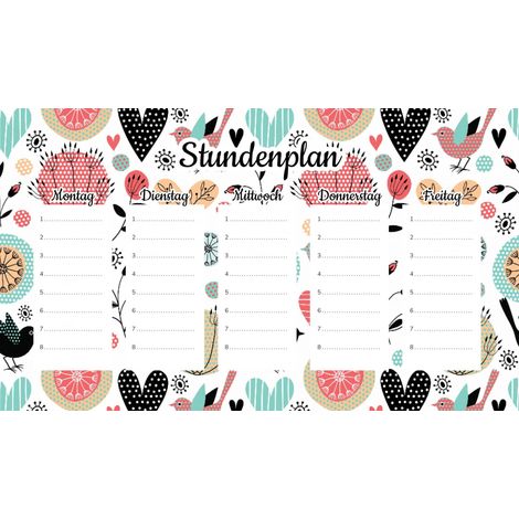 Magnetischer Unterrichtsplan: Abstrakte Blumen und Pflanzen, 30 x 17,5 cm